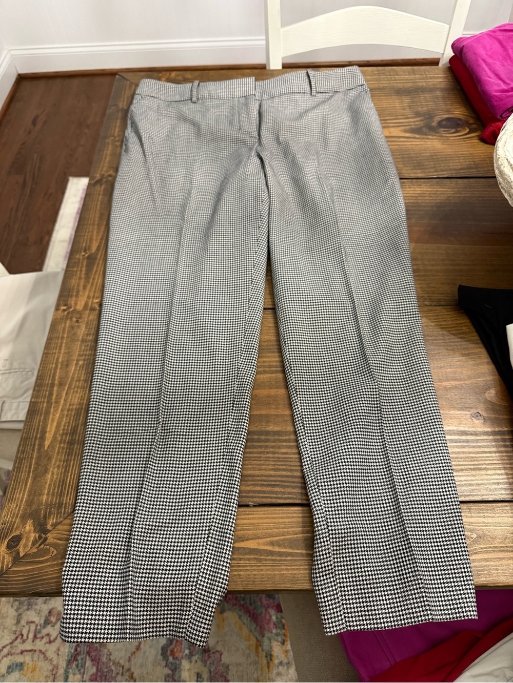 Talbots Black and White Houndstooth Dress Pants